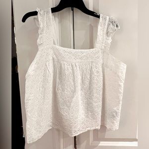 GAP White Eyelet Sleeveless Top Large